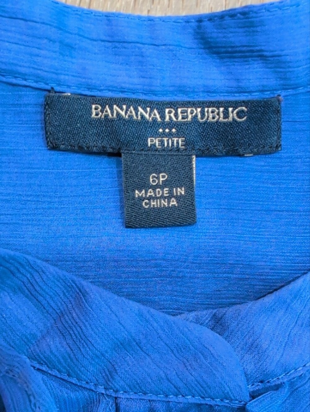 Banana Republic Cobalt Blue Ruffle-Front Sheer Button Down Shirt - Picture 4 of 9